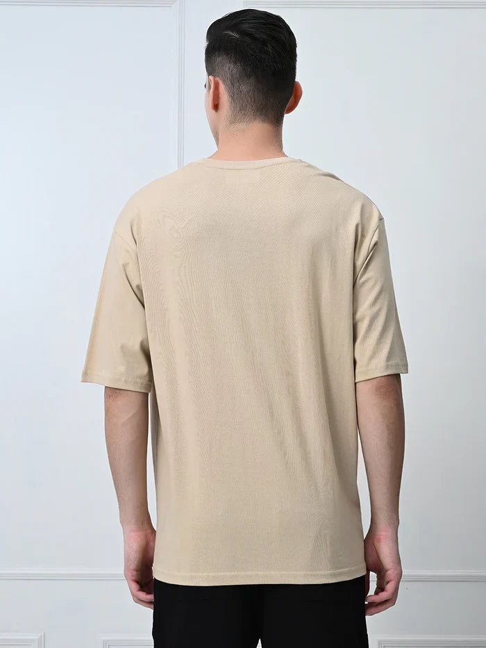 Beige Drop Shoulder Tee