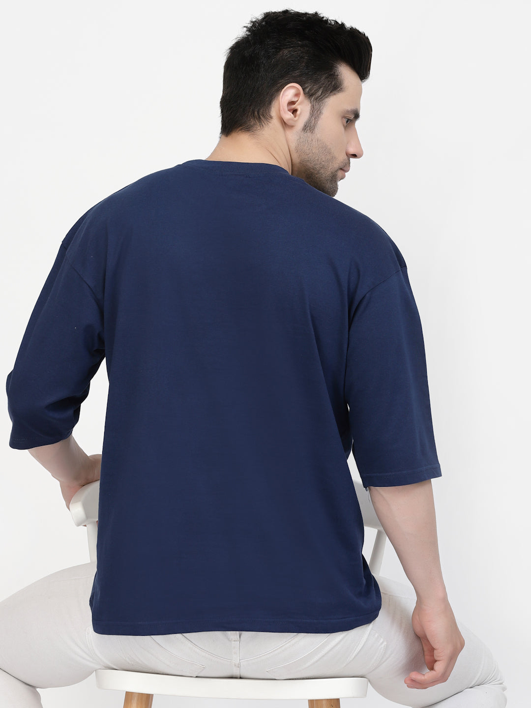 Navy Blue Drop Shoulder Tee