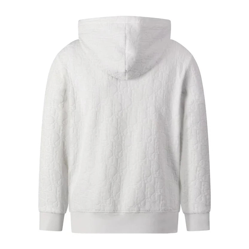 White Oblique Towel Hoodie – Savonches