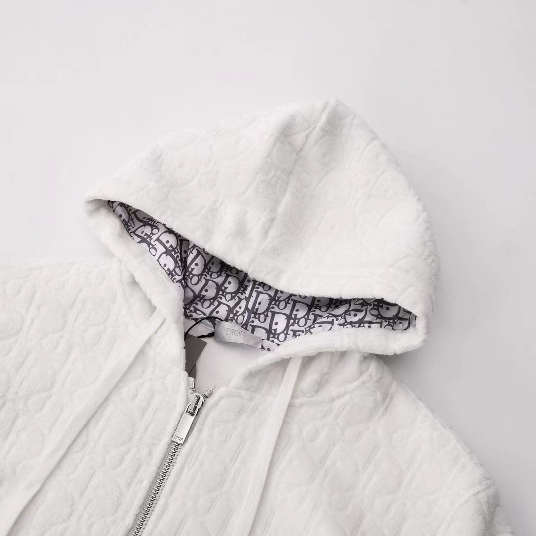 Dior White Oblique Towel Hoodie – Savonches
