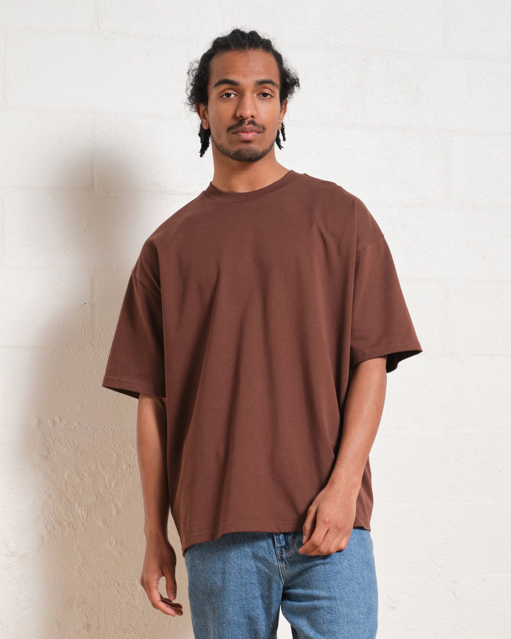 Dark Brown Drop Shoulder Tee