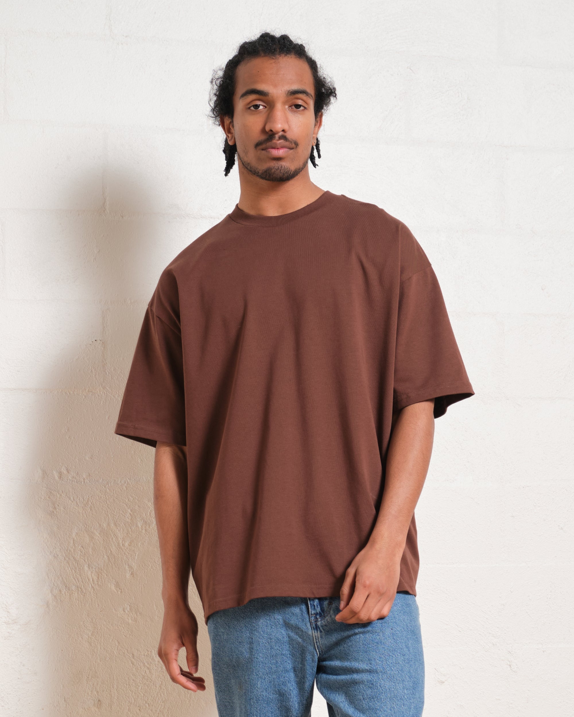 Dark Brown Drop Shoulder Tee
