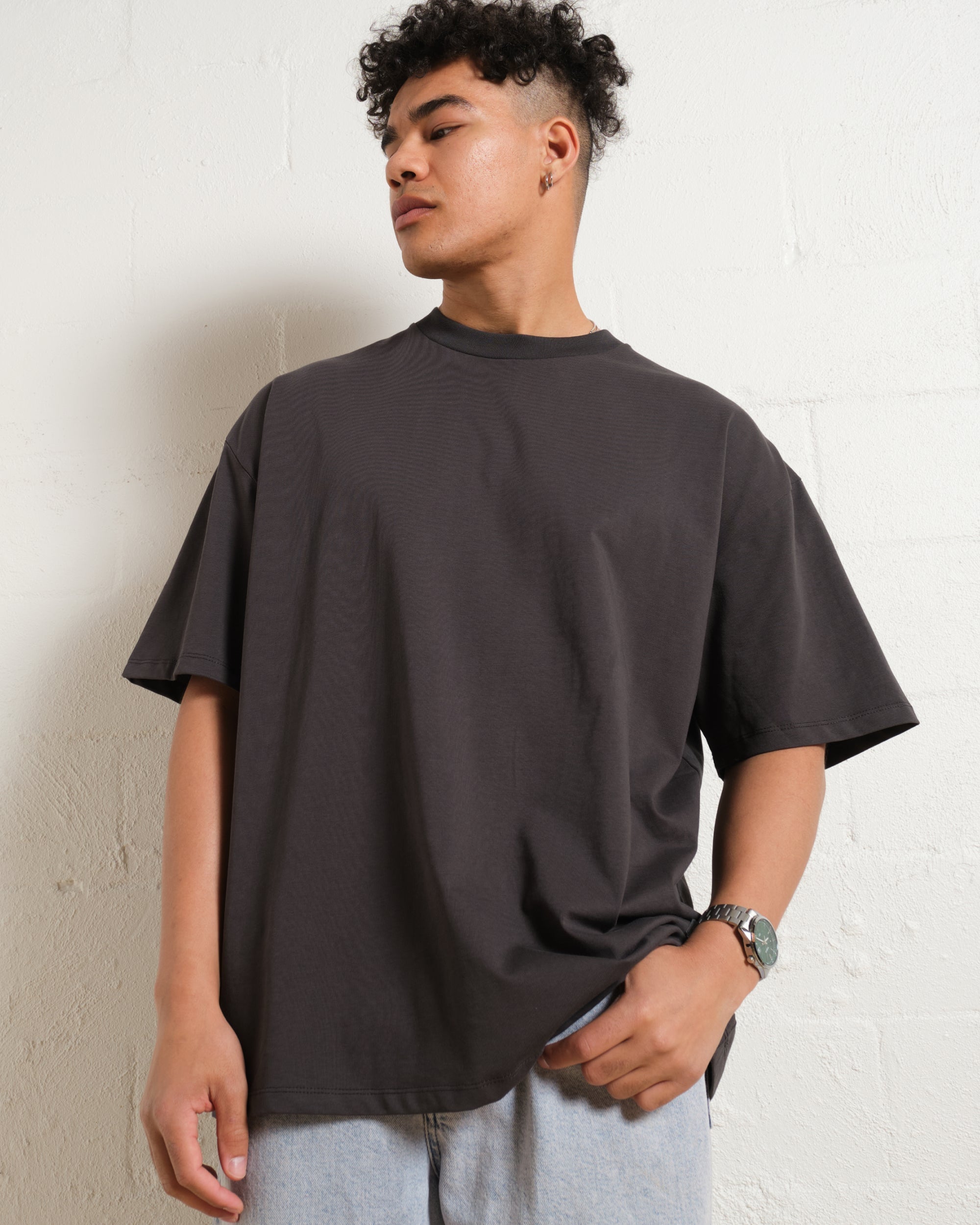 Steel Gray Drop Shoulder Tee