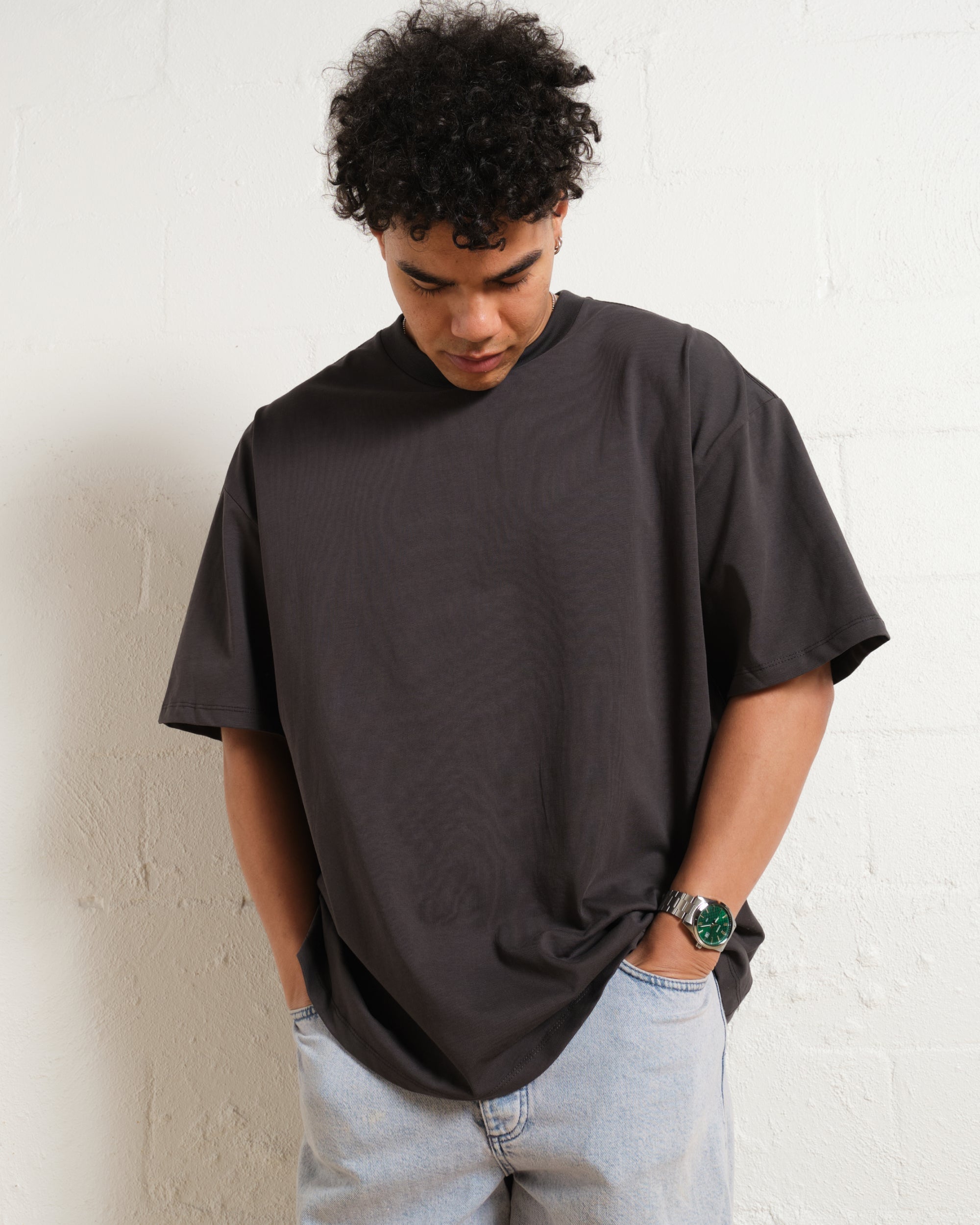 Steel Gray Drop Shoulder Tee