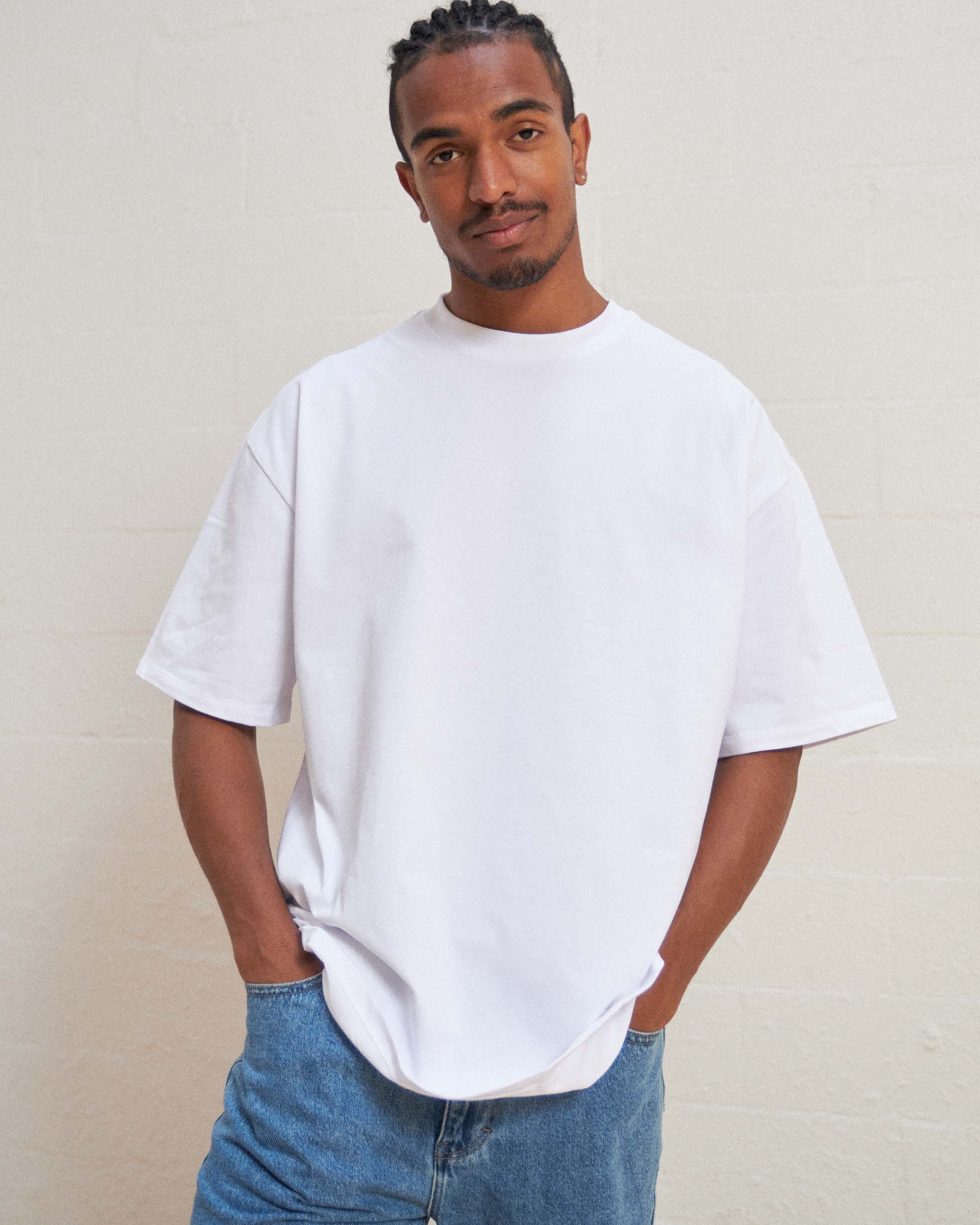 White Drop Shoulder Tee