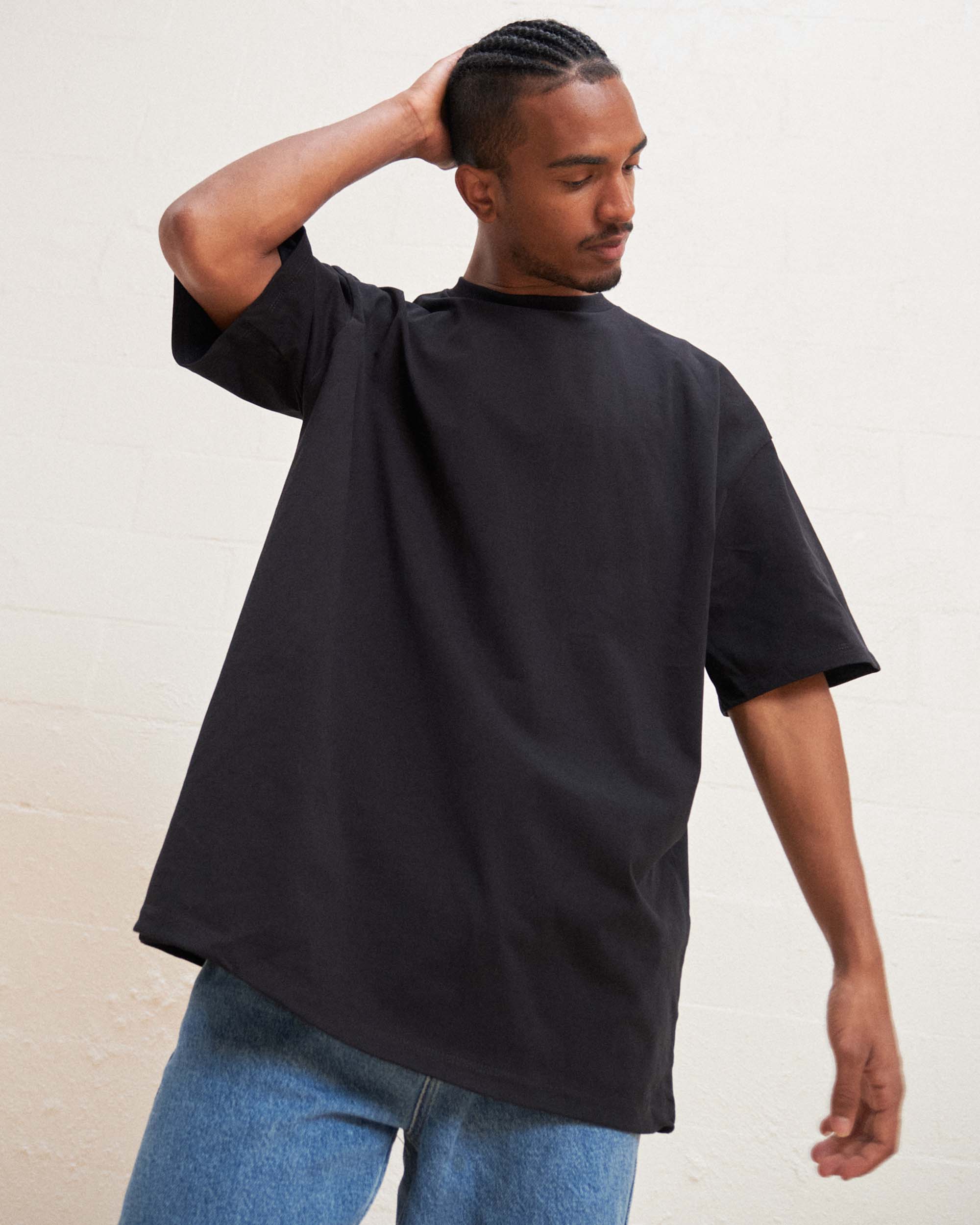 Black Drop Shoulder Tee