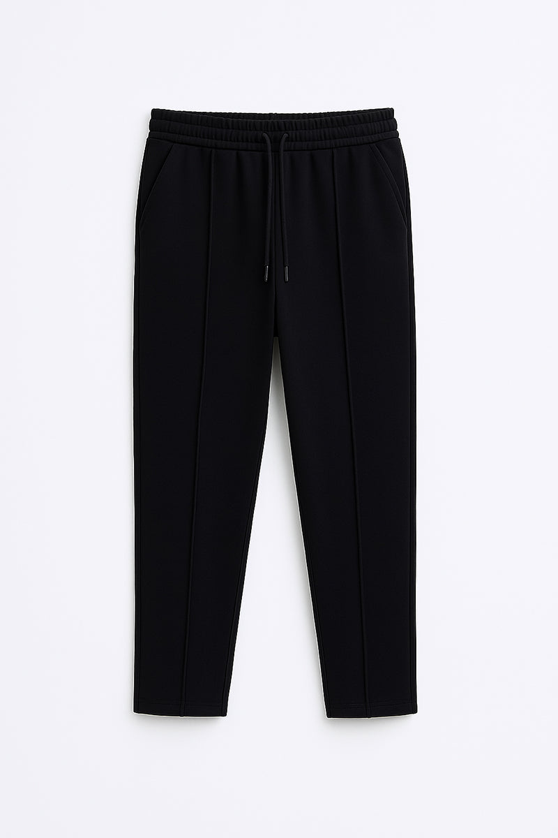 Black Pleated Fleece Sweatpant