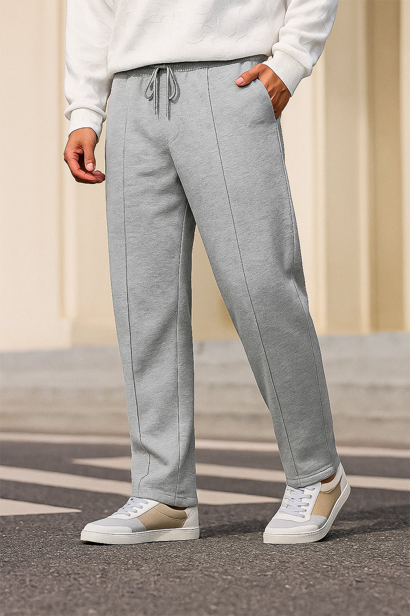 Light Grey Pleated Fleece Sweatpant